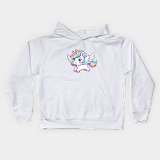 Cute Rainbow Tailed Unicorn Kids Hoodie